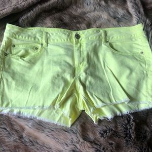 American Eagle Neon Denim Shorts